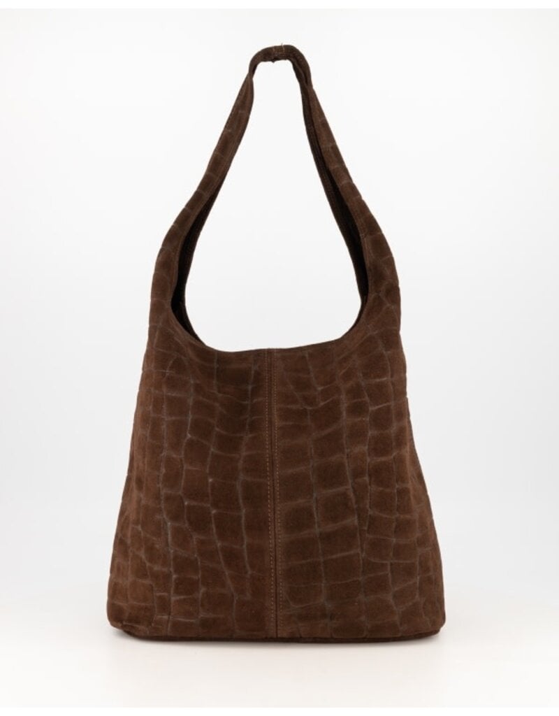 21Jewelz Croco suede shopper - donkerbruin