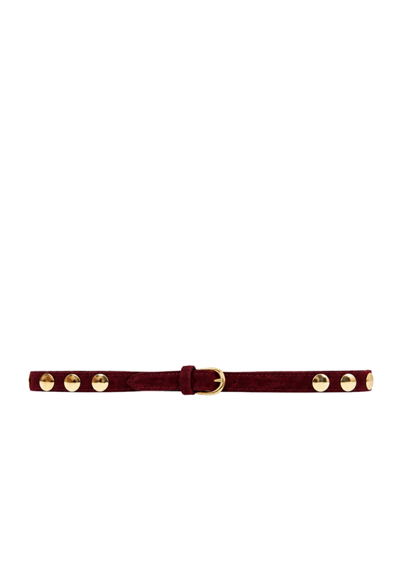 21Jewelz Suede riem met gouden studs - bordeaux