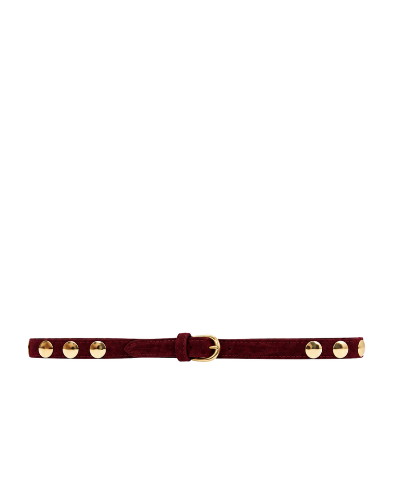 21Jewelz Suede riem met gouden studs - bordeaux