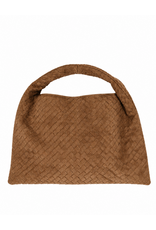 21Jewelz Grote gevlochten tas - suede camel