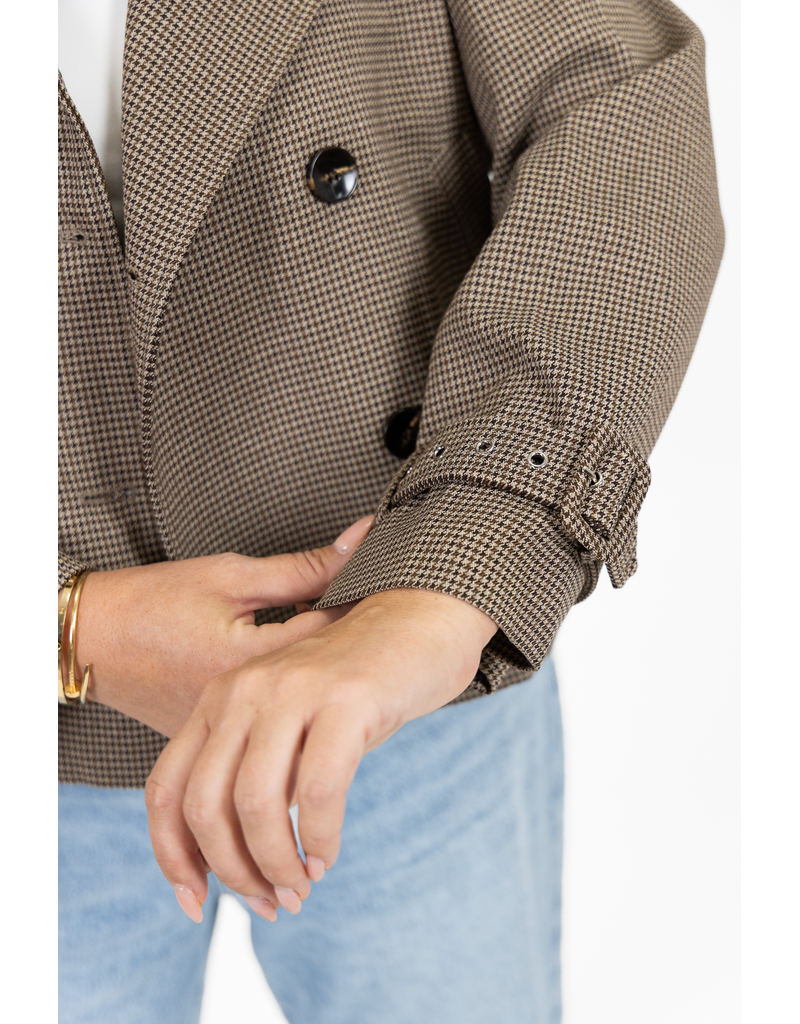 21Jewelz Korte geruite trenchcoat - bruin/beige