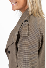 21Jewelz Korte geruite trenchcoat - bruin/beige