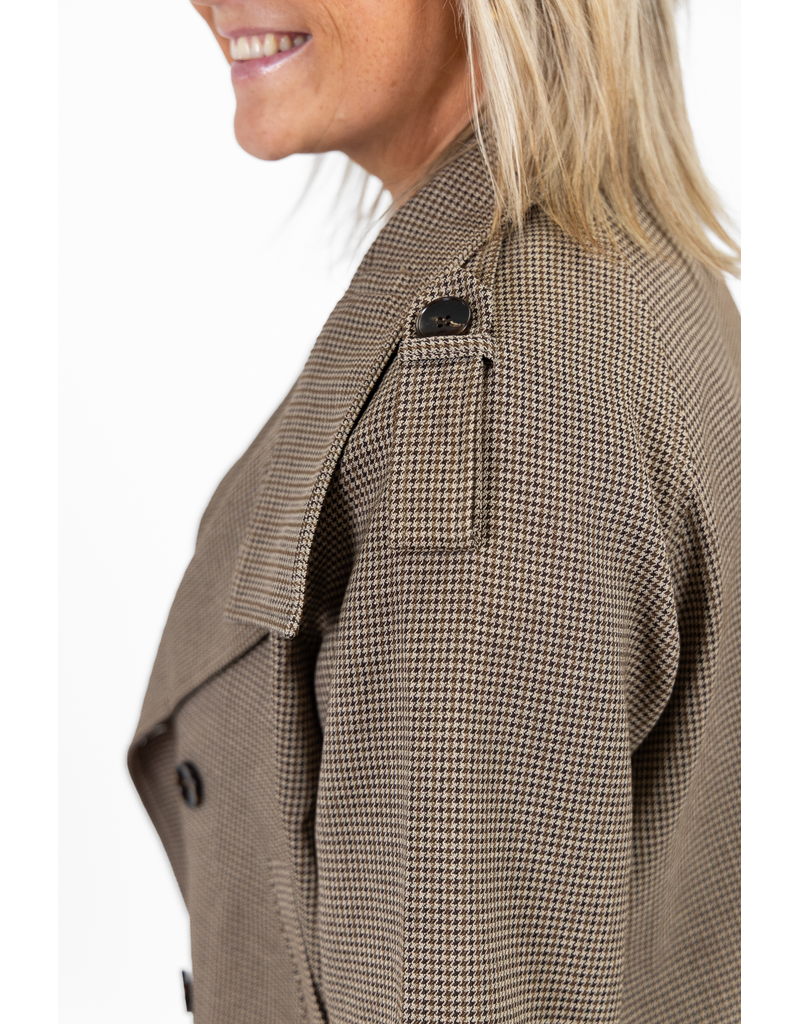 21Jewelz Korte geruite trenchcoat - bruin/beige