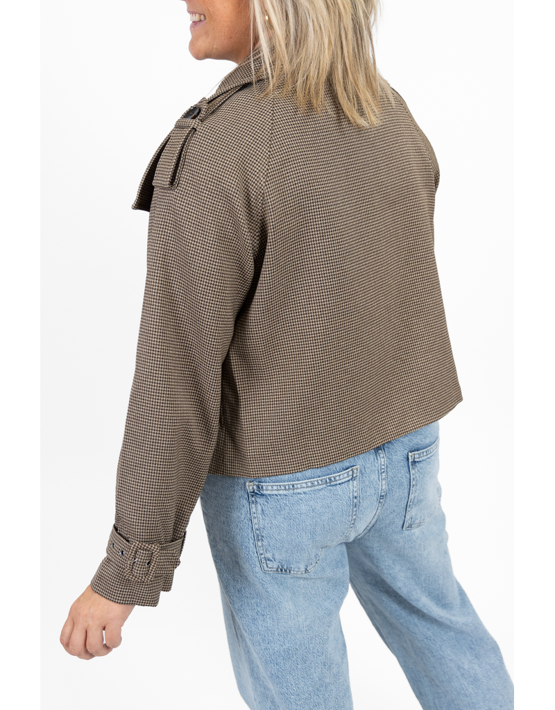 21Jewelz Korte geruite trenchcoat - bruin/beige