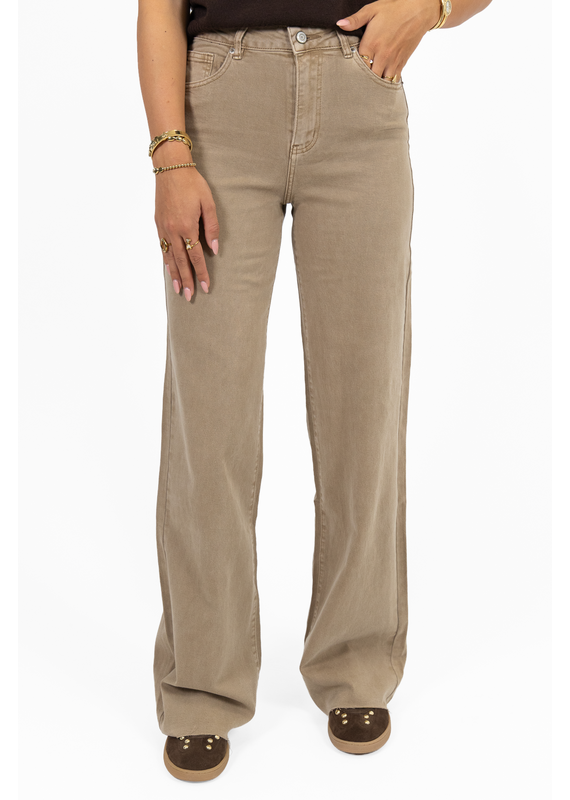 21Jewelz Extra tall wide leg jeans - beige