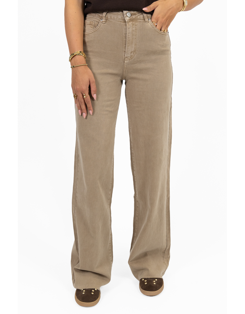 Redial Extra tall wide leg jeans - beige