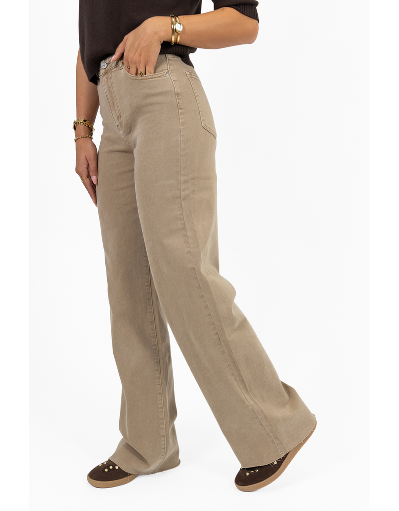 Redial Extra tall wide leg jeans - beige