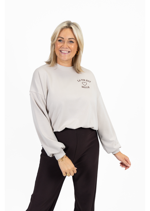 21Jewelz "La vie est belle" sweater - beige