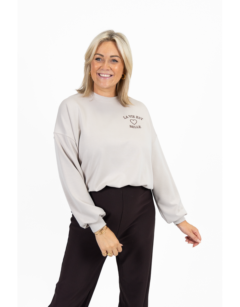 21Jewelz "La vie est belle" sweater - beige