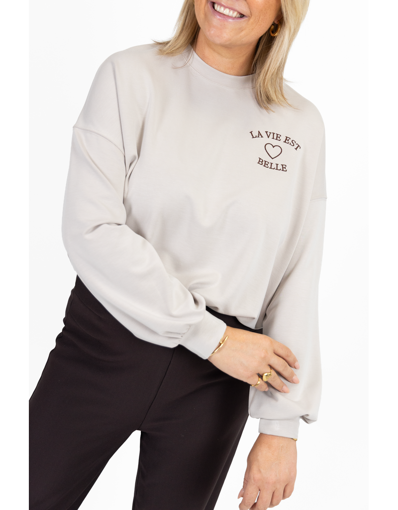 21Jewelz "La vie est belle" sweater - beige
