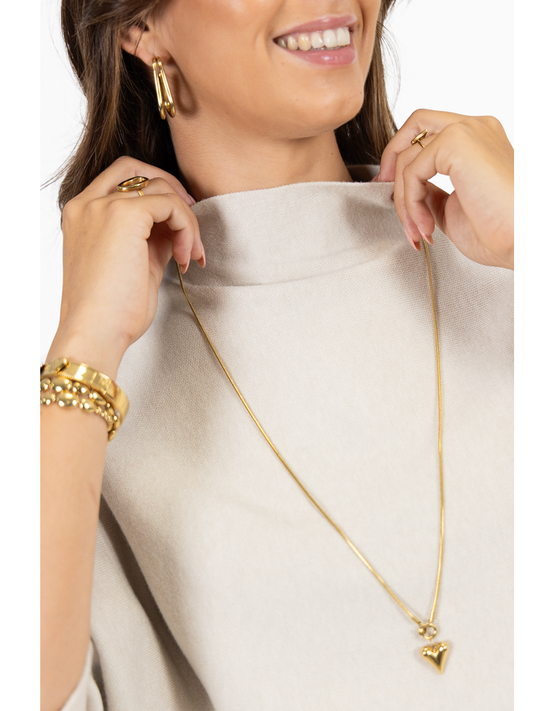 21Jewelz Trui met hoge hals en vlechtdetail - ecru
