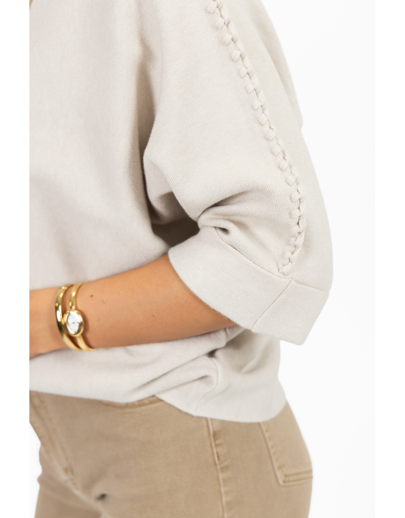 21Jewelz Trui met hoge hals en vlechtdetail - ecru