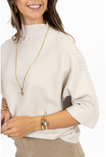 21Jewelz Trui met hoge hals en vlechtdetail - ecru