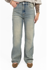 21Jewelz Wide leg jeans met lichte wassing - blauw