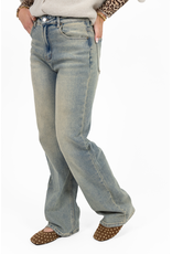21Jewelz Wide leg jeans met lichte wassing - blauw