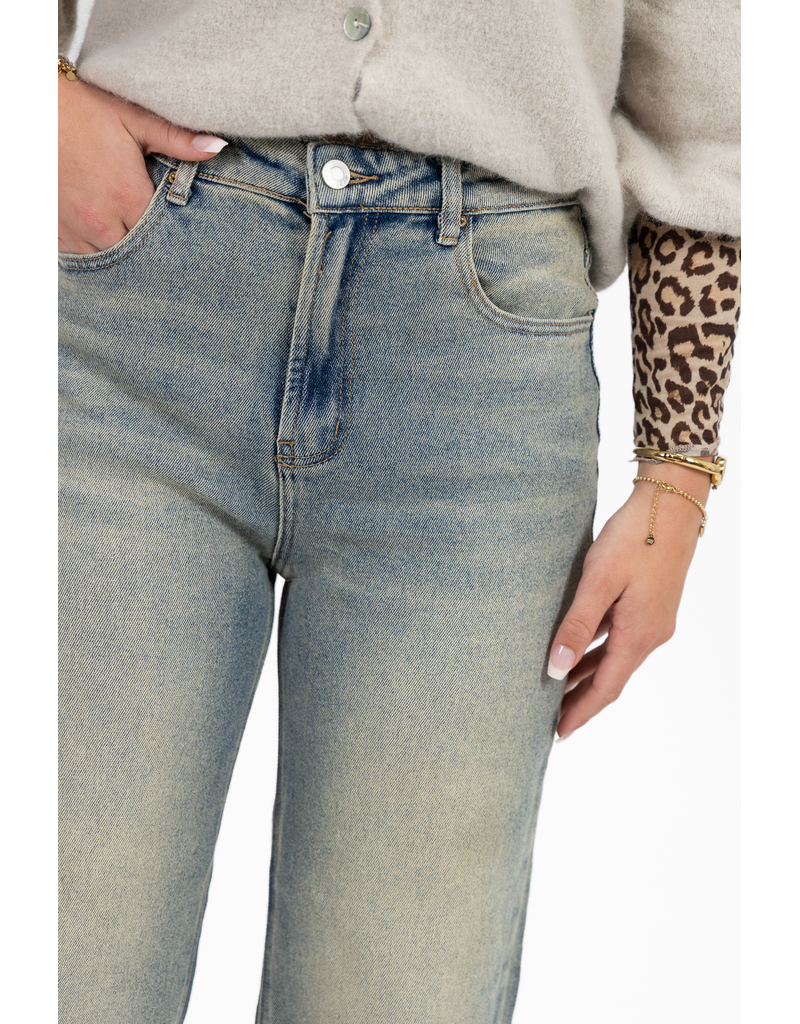 21Jewelz Wide leg jeans met lichte wassing - blauw