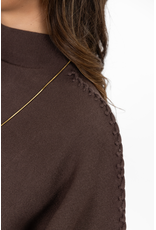 21Jewelz Trui met hoge hals en vlechtdetail - bruin