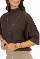 21Jewelz Trui met hoge hals en vlechtdetail - bruin