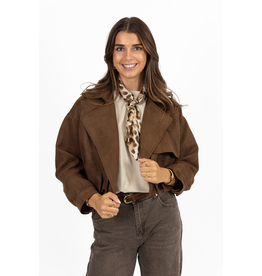 21Jewelz Cropped suede jasje - bruin