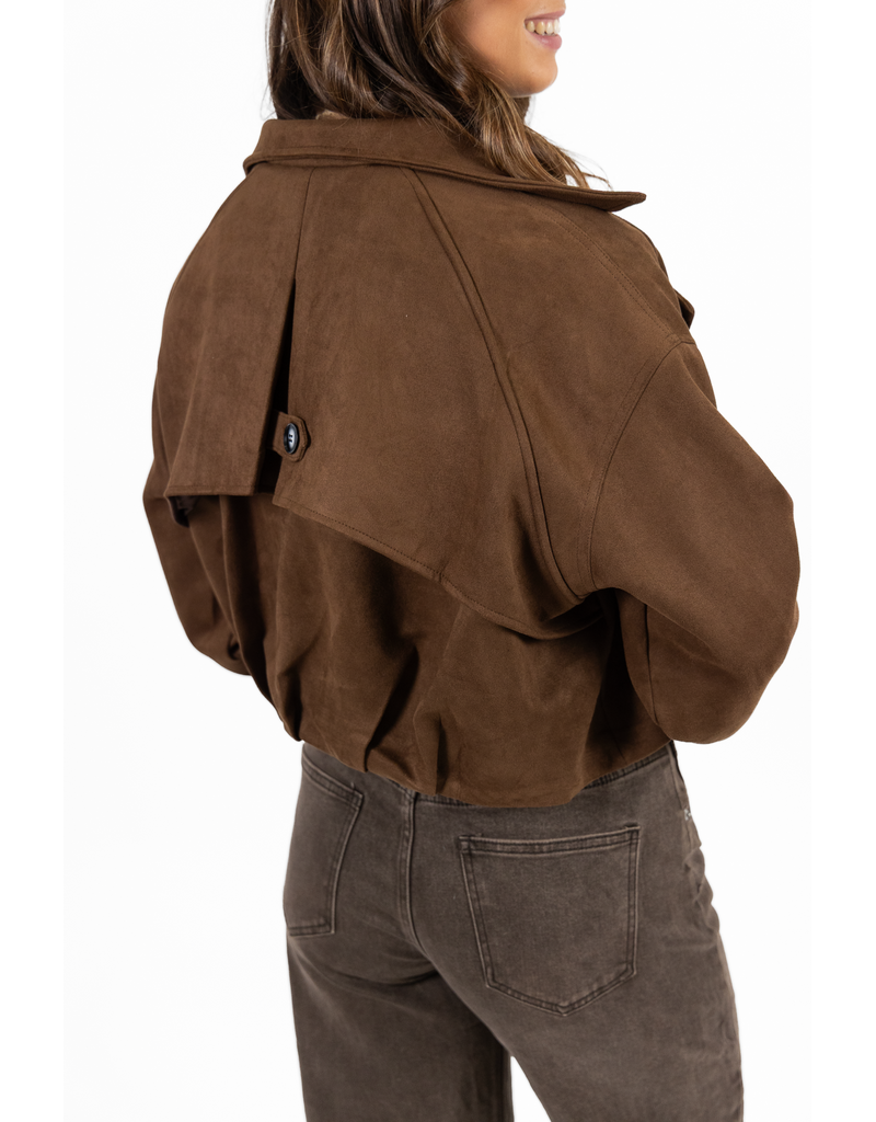 21Jewelz Cropped suede jasje - bruin