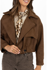 21Jewelz Cropped suede jasje - bruin