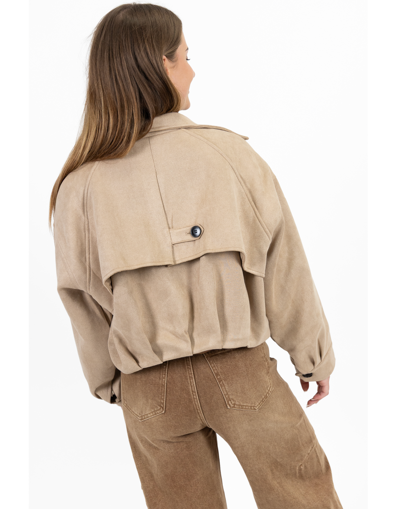 21Jewelz Cropped suede jasje - beige