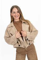 21Jewelz Cropped suede jasje - beige