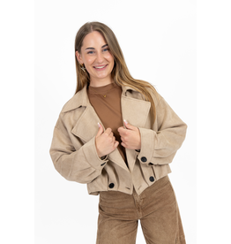 21Jewelz Cropped suede jasje - beige