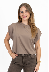 21Jewelz Mouwloze top met elastiek - taupe