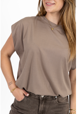 21Jewelz Mouwloze top met elastiek - taupe