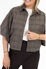21Jewelz Geruite oversized blouse - bruin