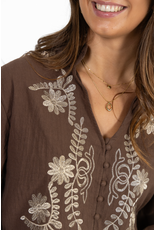 21Jewelz Blouse met bloemenborduursel - taupe
