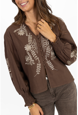 21Jewelz Blouse met bloemenborduursel - taupe