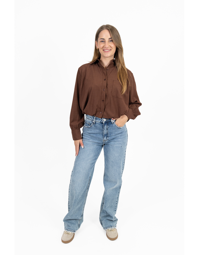 21Jewelz Blouse met ruitpatroontje - roest
