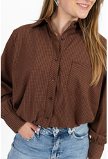 21Jewelz Blouse met ruitpatroontje - roest