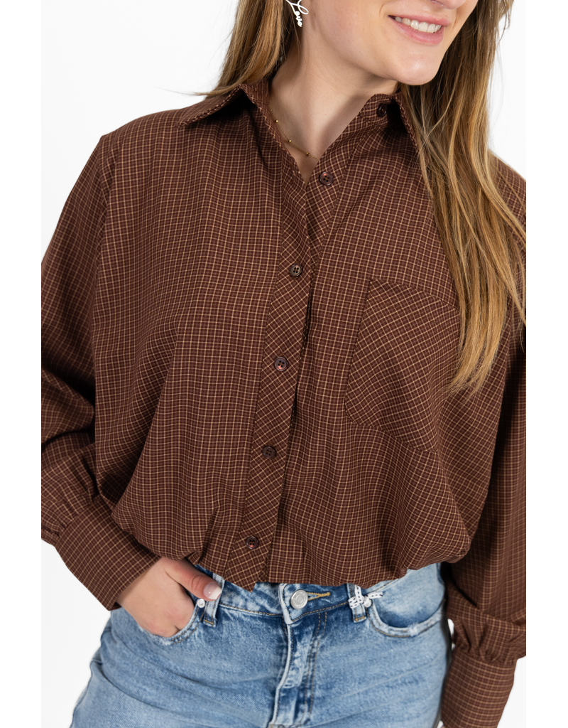21Jewelz Blouse met ruitpatroontje - roest