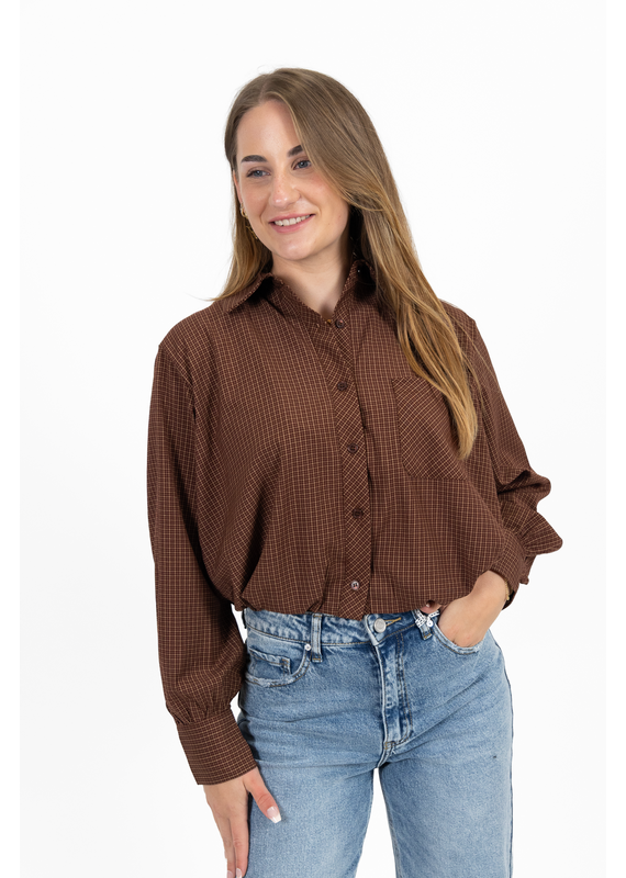 21Jewelz Blouse met ruitpatroontje - roest