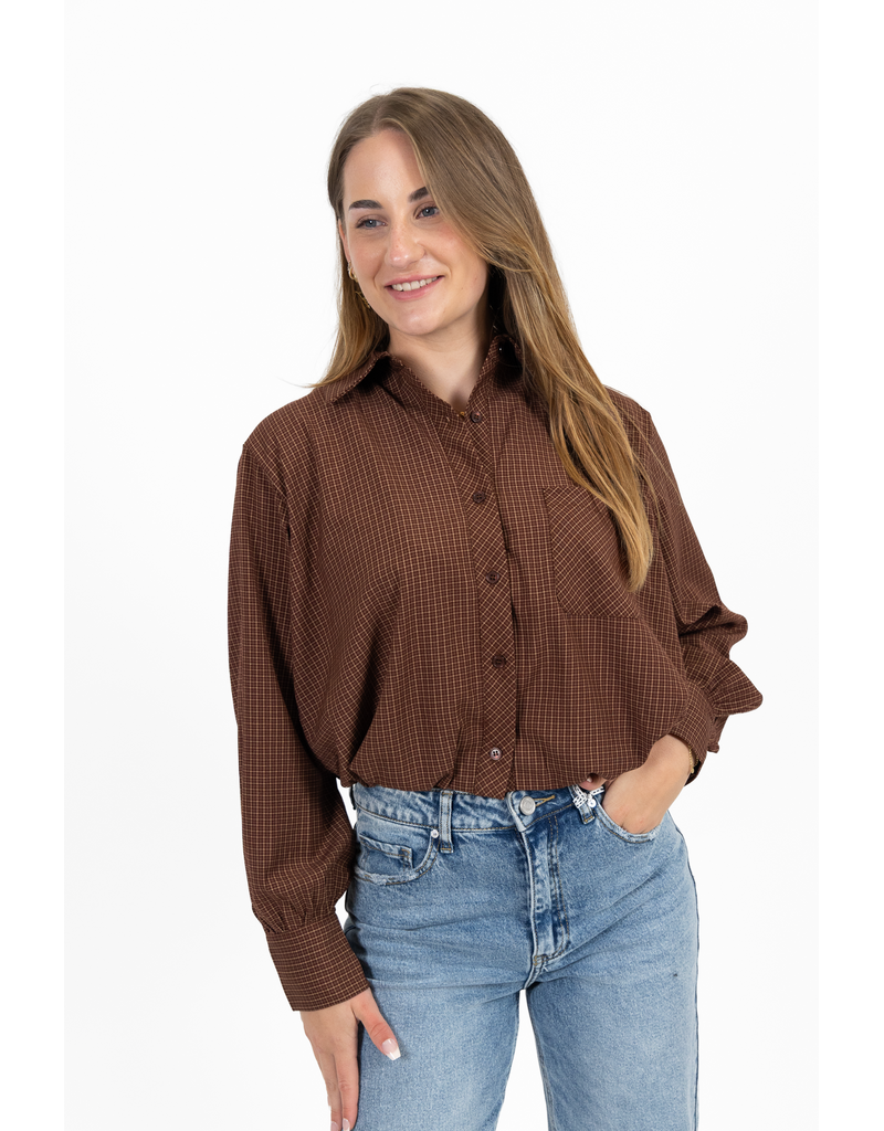 21Jewelz Blouse met ruitpatroontje - roest