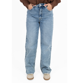 Queen Hearts Straight leg jeans met rafels - blauw