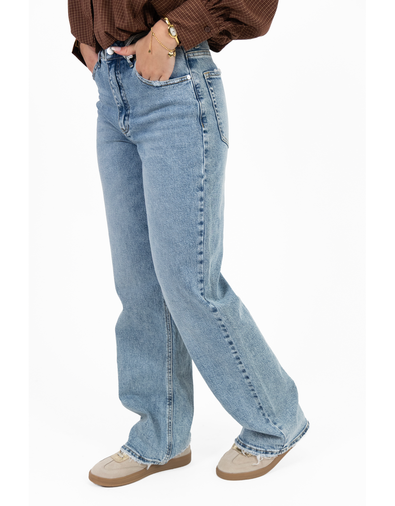 21Jewelz Straight leg jeans met rafels - blauw