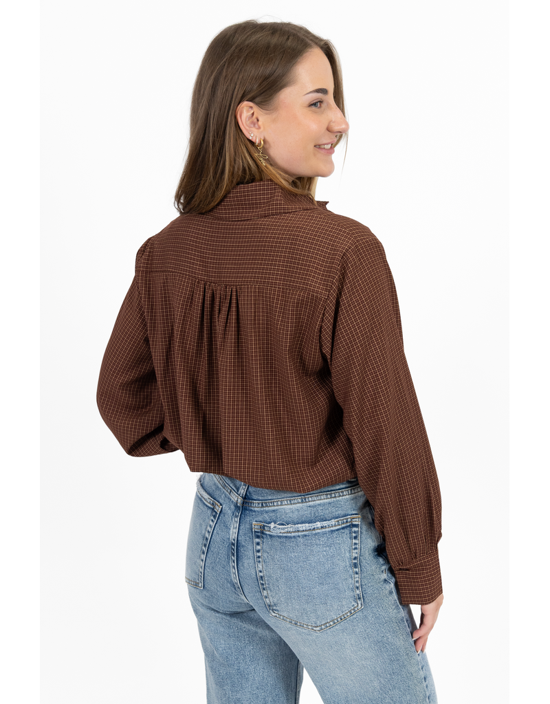 21Jewelz Blouse met ruitpatroontje - roest
