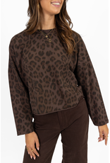 21Jewelz Sweater met panterprint - bruin