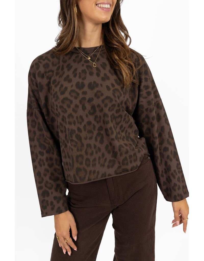 21Jewelz Sweater met panterprint - bruin
