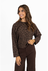 21Jewelz Sweater met panterprint - bruin