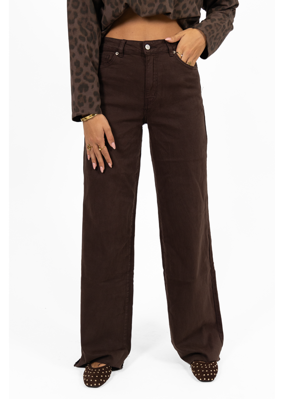 21Jewelz Extra tall wide leg jeans - donkerbruin
