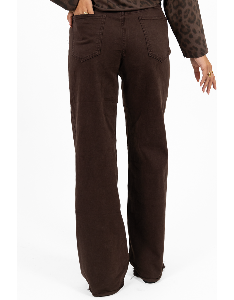 Redial Extra tall wide leg jeans - donkerbruin