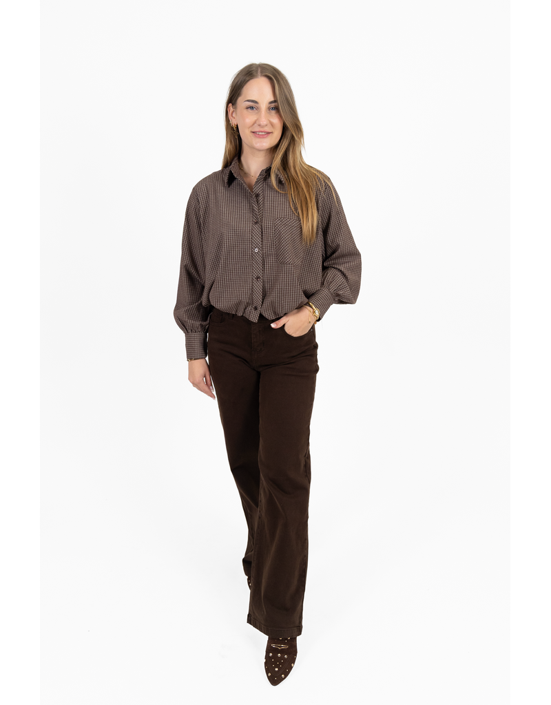 21Jewelz Blouse met ruitpatroontje - bruin