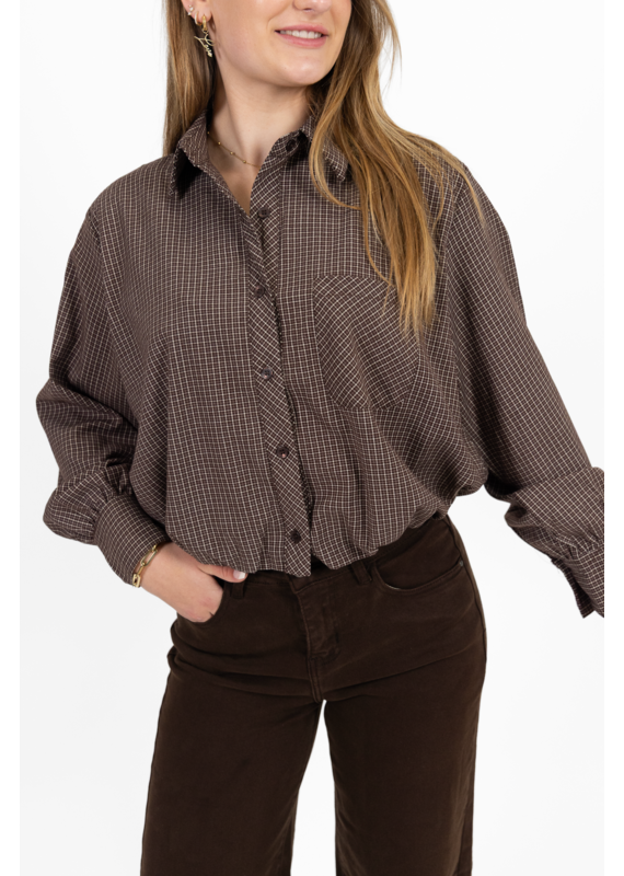 21Jewelz Blouse met ruitpatroontje - bruin