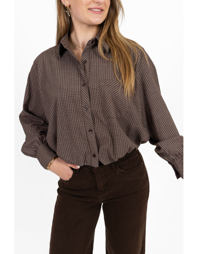 21Jewelz Blouse met ruitpatroontje - bruin