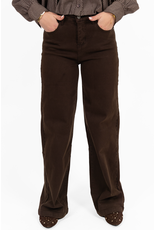 My Tina's Stretch wide leg jeans - donkerbruin